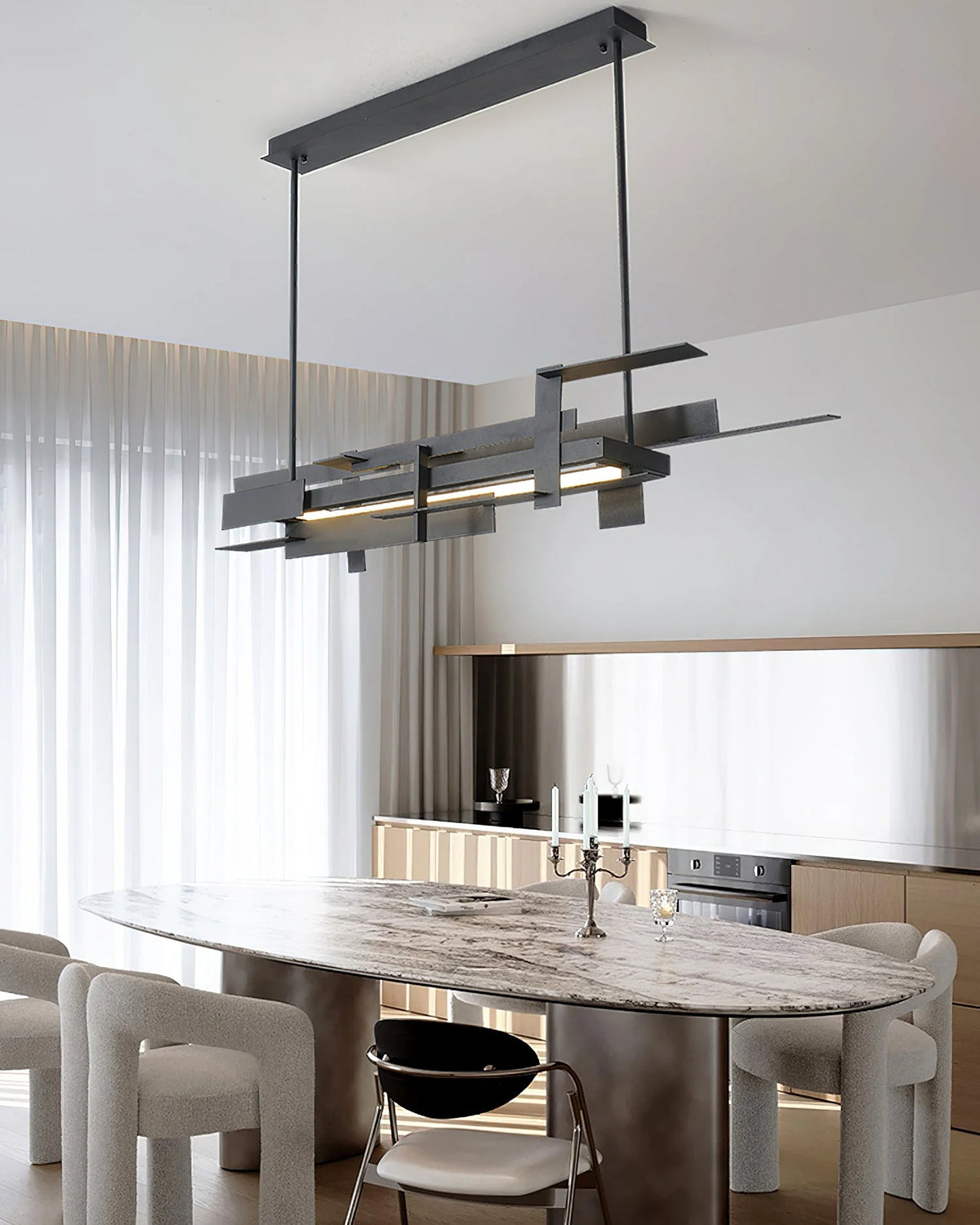 Pendant Lamp Integrated LED Matte Black Selectable Color Temperature
