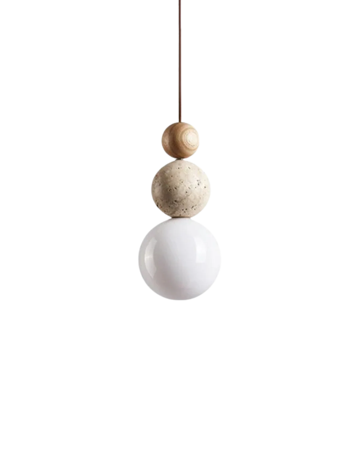 Pendant Lamp Japandi Natural Stone Matte Glass Globe