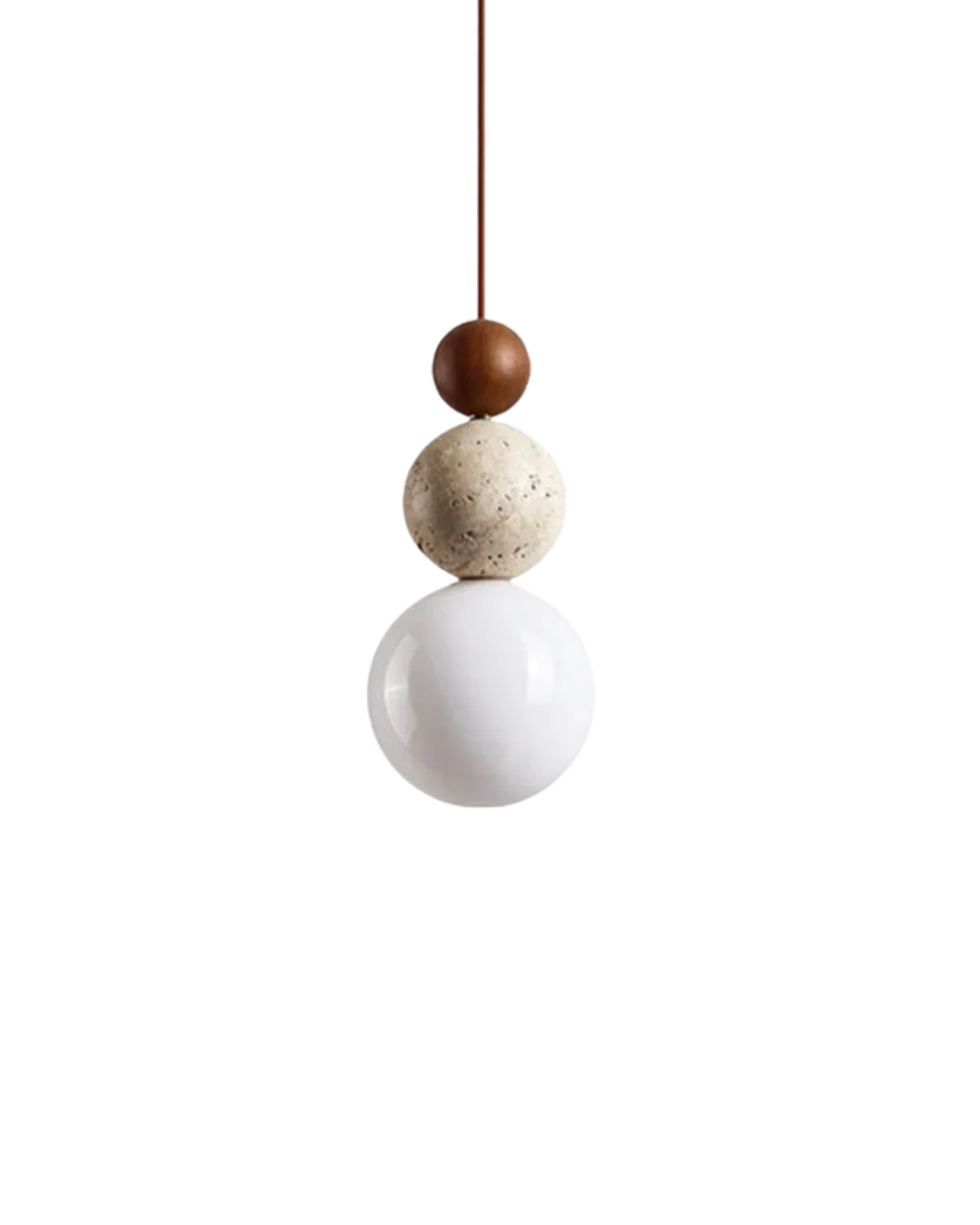 Pendant Lamp Japandi Natural Stone Matte Glass Globe