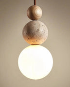 Pendant Lamp Japandi Natural Stone Matte Glass Globe