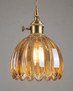 Pendant Lamp Japanese-Inspired Flower-Shaped Glass Diffused Light