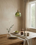 Pendant Lamp Japanese-Inspired Flower-Shaped Glass Diffused Light