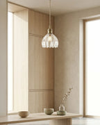 Pendant Lamp Japanese-Inspired Flower-Shaped Glass Diffused Light