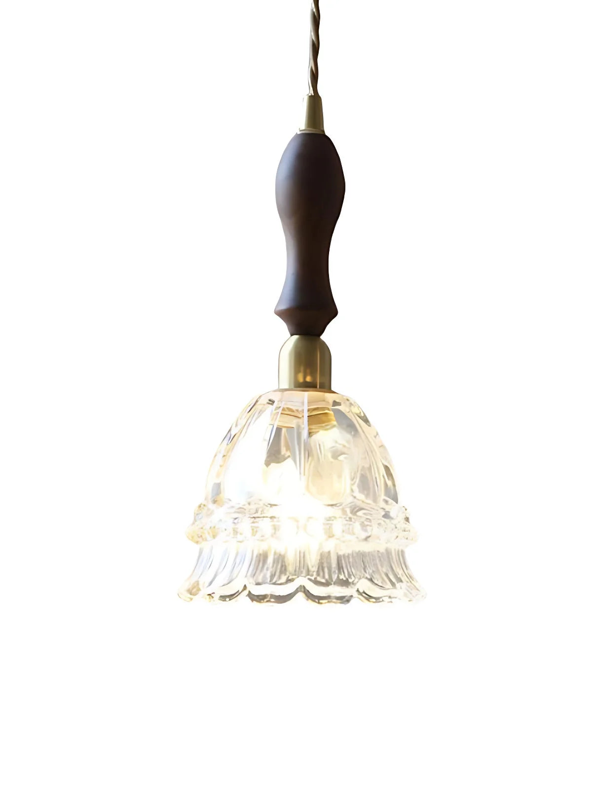 Pendant Lamp Jellyfish Glass Amber Or Transparent Optional Walnut