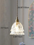 Pendant Lamp Jellyfish Glass Amber Or Transparent Optional Walnut
