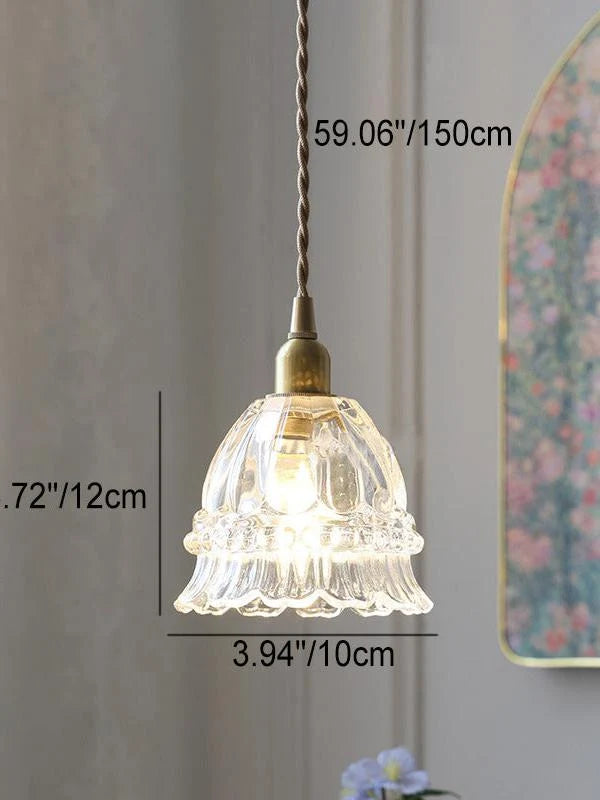 Pendant Lamp Jellyfish Glass Amber Or Transparent Optional Walnut