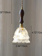 Pendant Lamp Jellyfish Glass Amber Or Transparent Optional Walnut