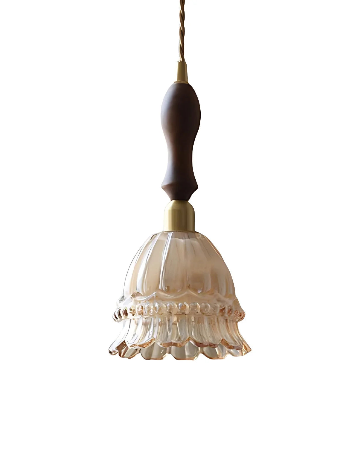 Pendant Lamp Jellyfish Glass Amber Or Transparent Optional Walnut
