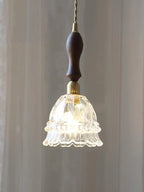 Pendant Lamp Jellyfish Glass Amber Or Transparent Optional Walnut