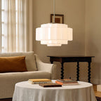 Pendant Lamp Layered Opal Glass Antique Brass Adjustable Cord