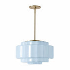 Pendant Lamp Layered Opal Glass Antique Brass Adjustable Cord