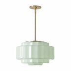 Pendant Lamp Layered Opal Glass Antique Brass Adjustable Cord