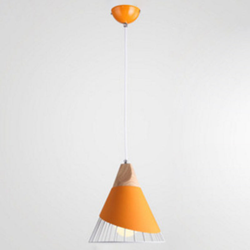 Pendant Lamp Metal Wire Cage & Adjustable Height
