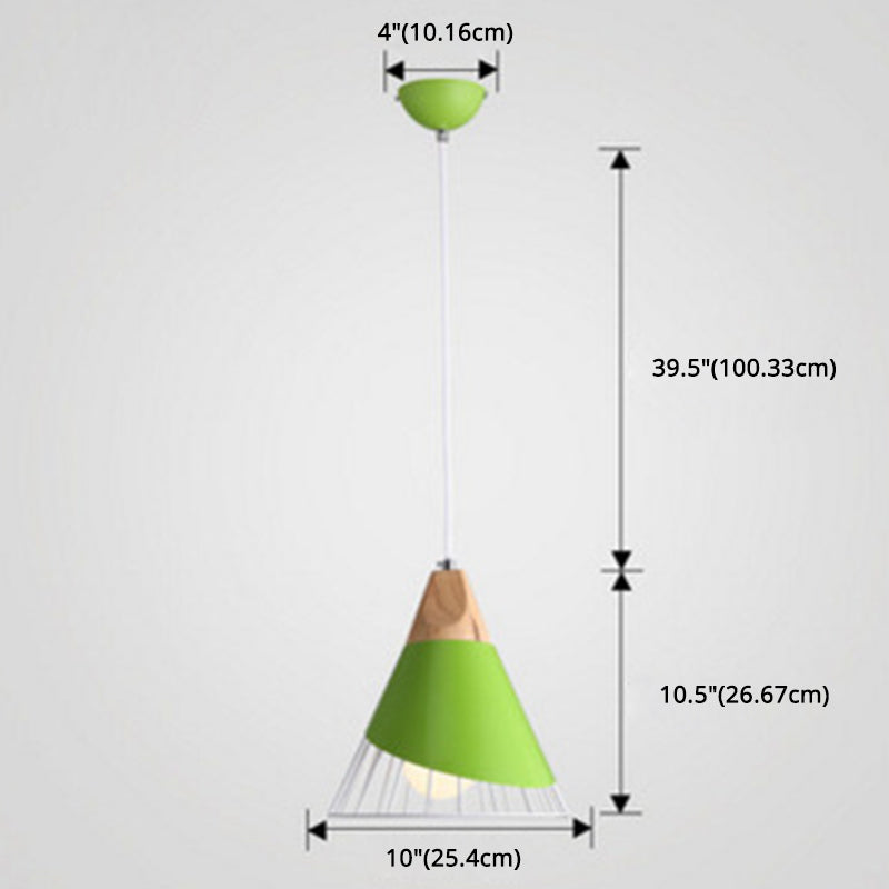 Pendant Lamp Metal Wire Cage & Adjustable Height