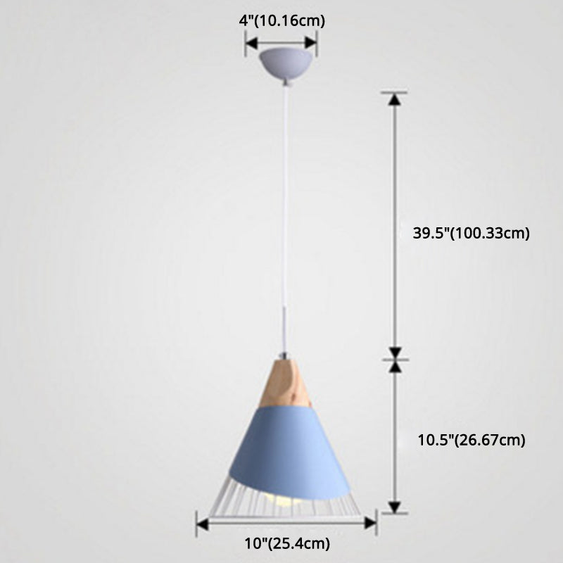 Pendant Lamp Metal Wire Cage & Adjustable Height