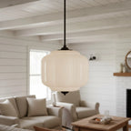 Pendant Lamp Milk Glass Oiled Brass Adjustable Cord