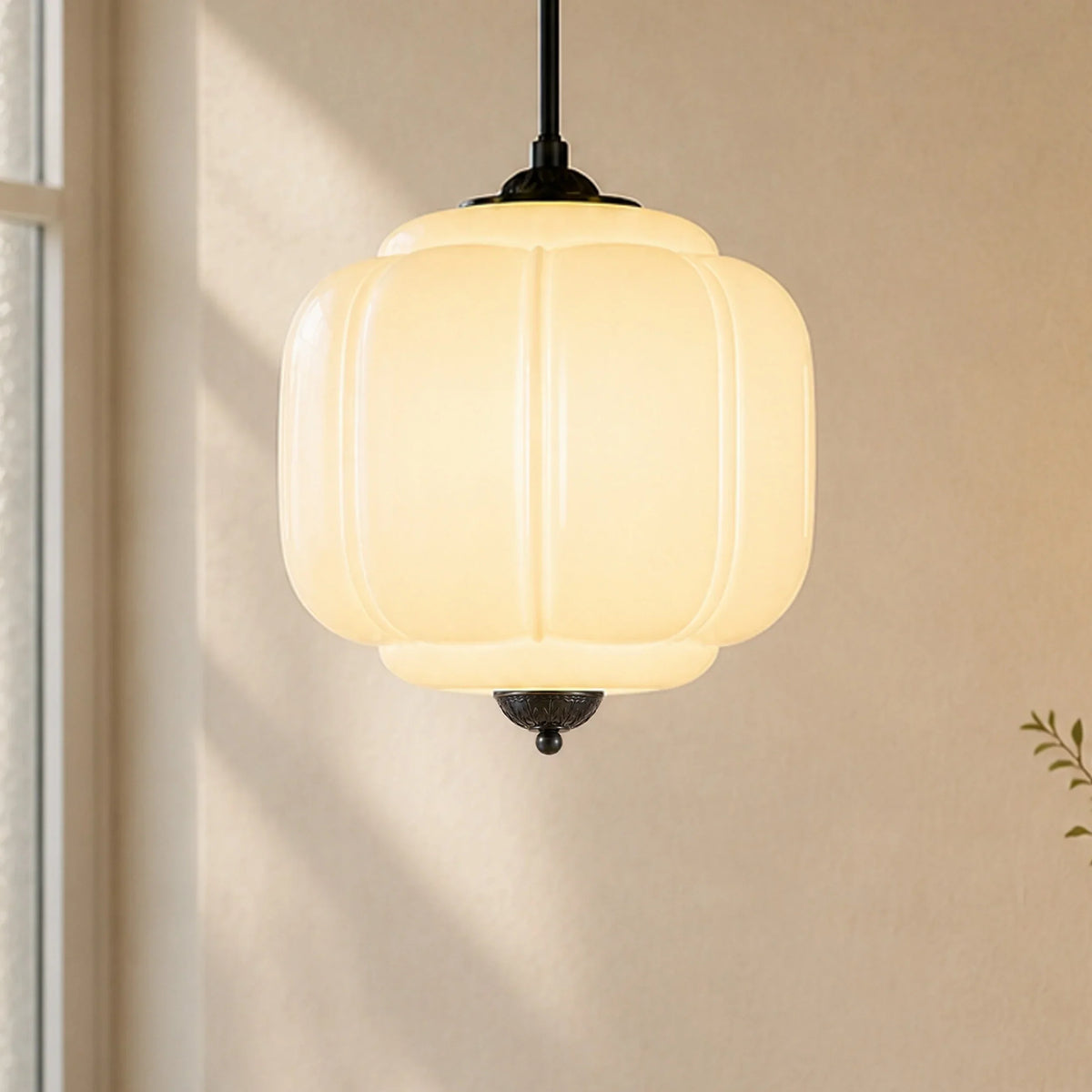 Pendant Lamp Milk Glass Oiled Brass Adjustable Cord