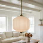 Pendant Lamp Milk Glass Oiled Brass Adjustable Cord