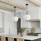Pendant Lamp Milk Glass Oiled Brass Adjustable Cord