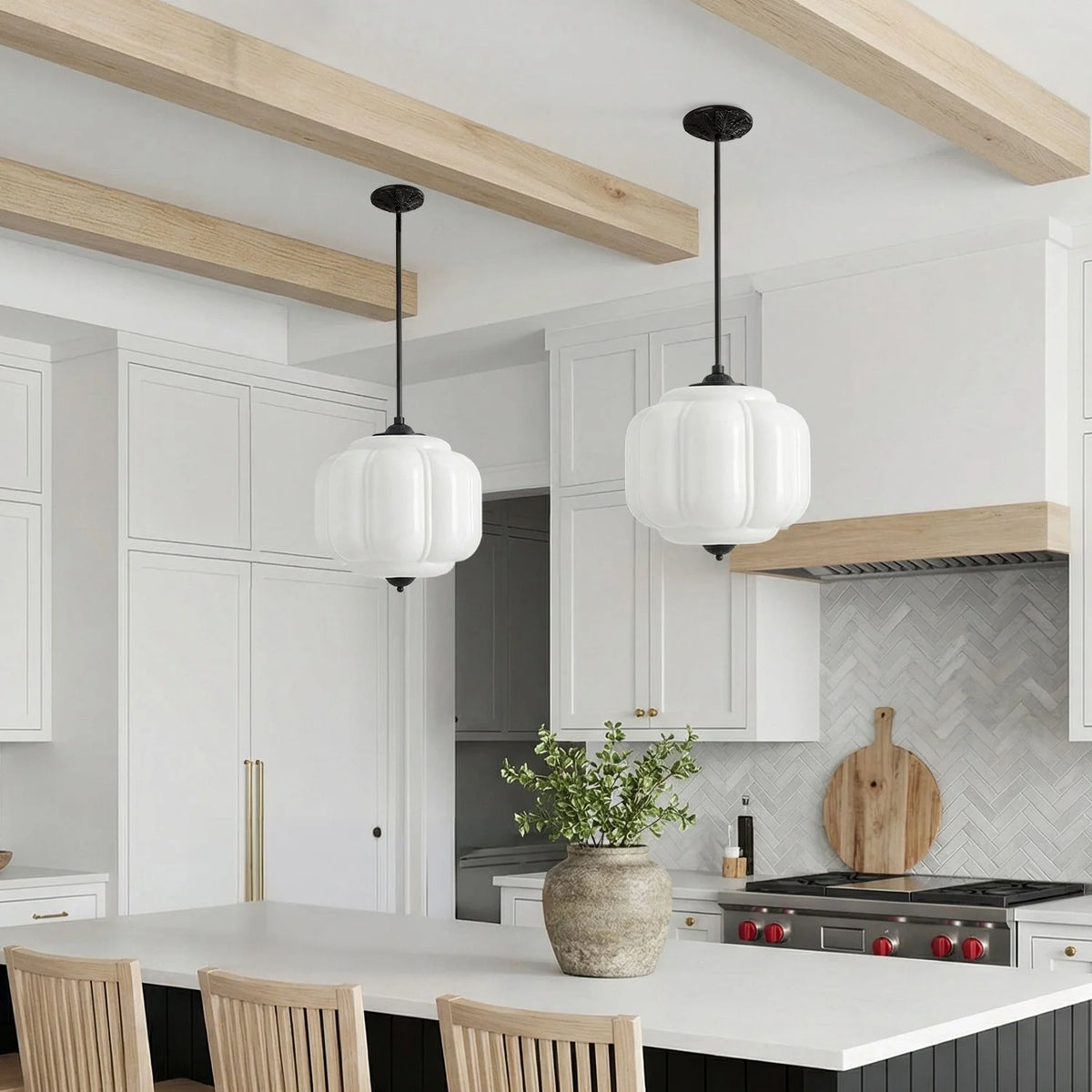 Pendant Lamp Milk Glass Oiled Brass Adjustable Cord