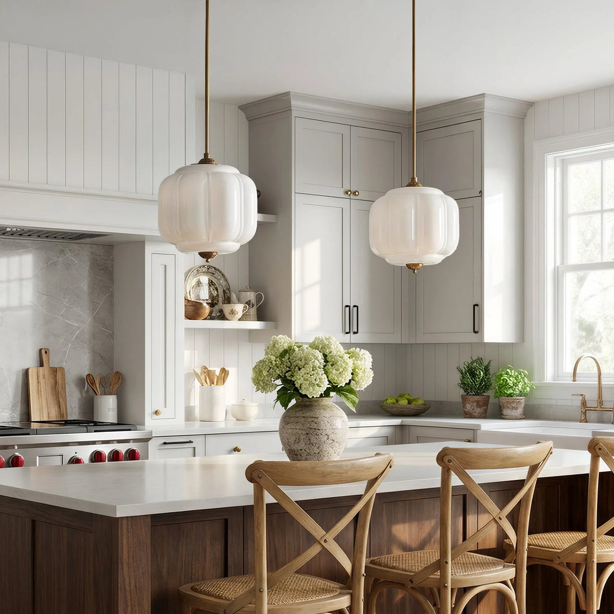Pendant Lamp Milk Glass Oiled Brass Adjustable Cord