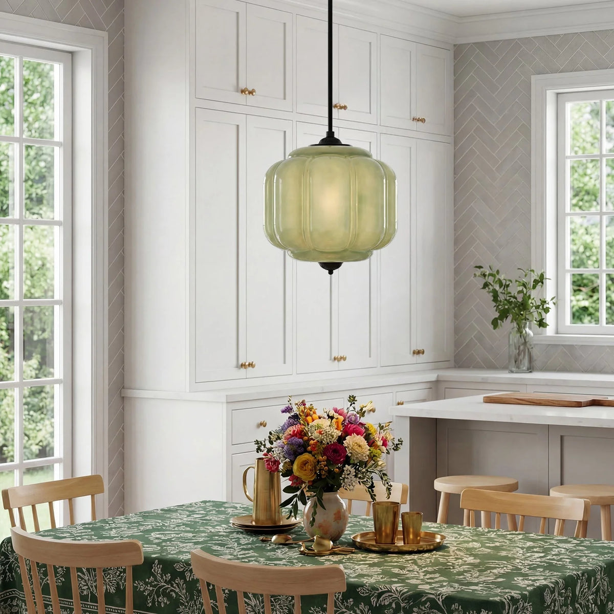 Pendant Lamp Milk Glass Oiled Brass Adjustable Cord