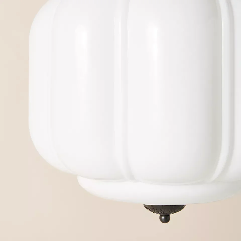 Pendant Lamp Milk Glass Oiled Brass Adjustable Cord