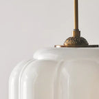 Pendant Lamp Milk Glass Oiled Brass Adjustable Cord