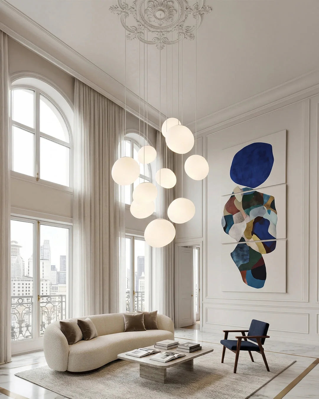 Pendant Lamp Mouth-Blown Glass Soft Diffuse Light
