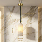 Pendant Lamp Natural Marble & Copper Accent Adjustable Height Cable