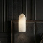 Pendant Lamp Natural Marble & Copper Accent Adjustable Height Cable