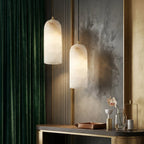 Pendant Lamp Natural Marble & Copper Accent Adjustable Height Cable