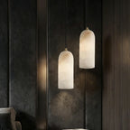 Pendant Lamp Natural Marble & Copper Accent Adjustable Height Cable