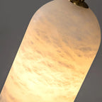 Pendant Lamp Natural Marble & Copper Accent Adjustable Height Cable