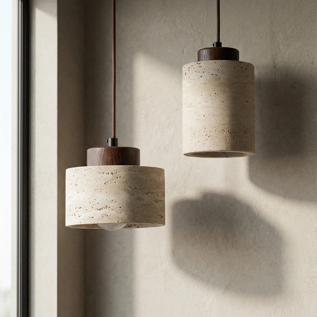 Pendant Lamp Natural Stone Shade Warm Diffused Light