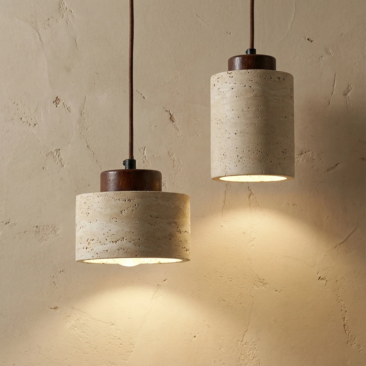 Pendant Lamp Natural Stone Shade Warm Diffused Light