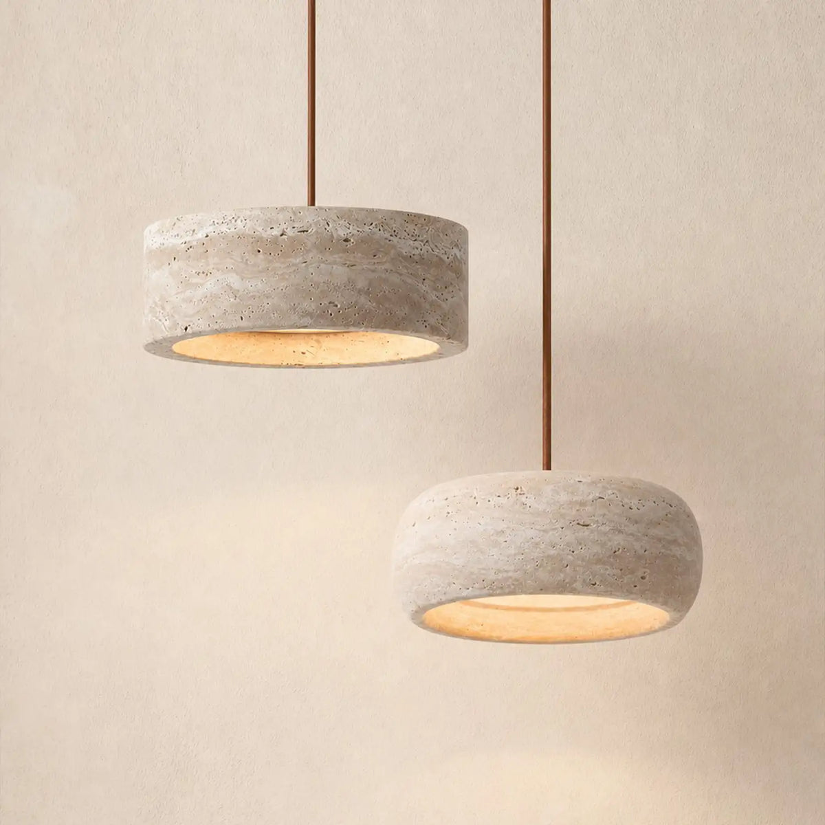 Pendant Lamp Natural Travertine Soft Ambient Glow