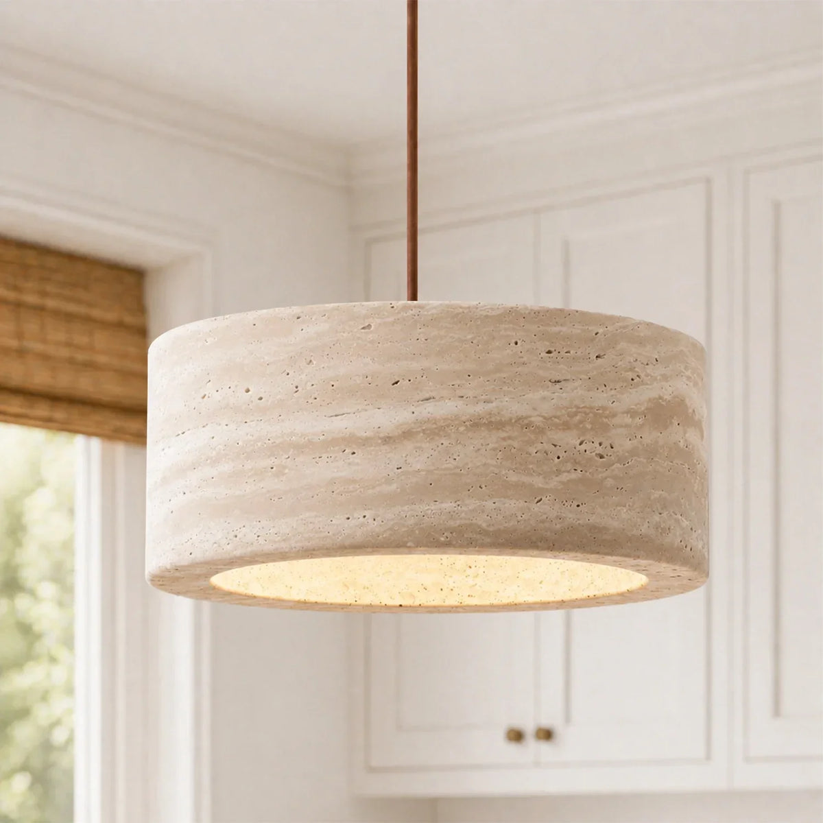 Pendant Lamp Natural Travertine Soft Ambient Glow