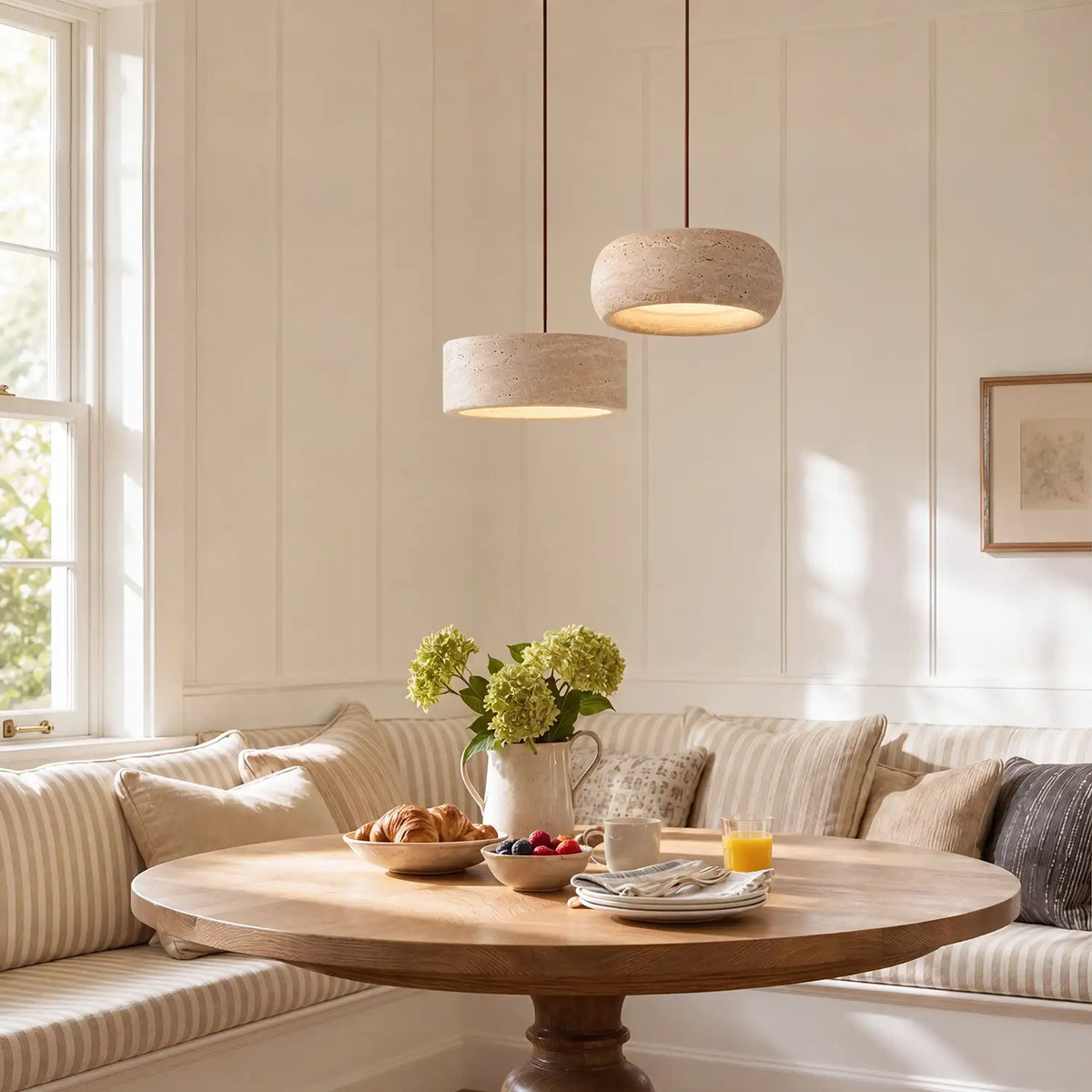 Pendant Lamp Natural Travertine Soft Ambient Glow