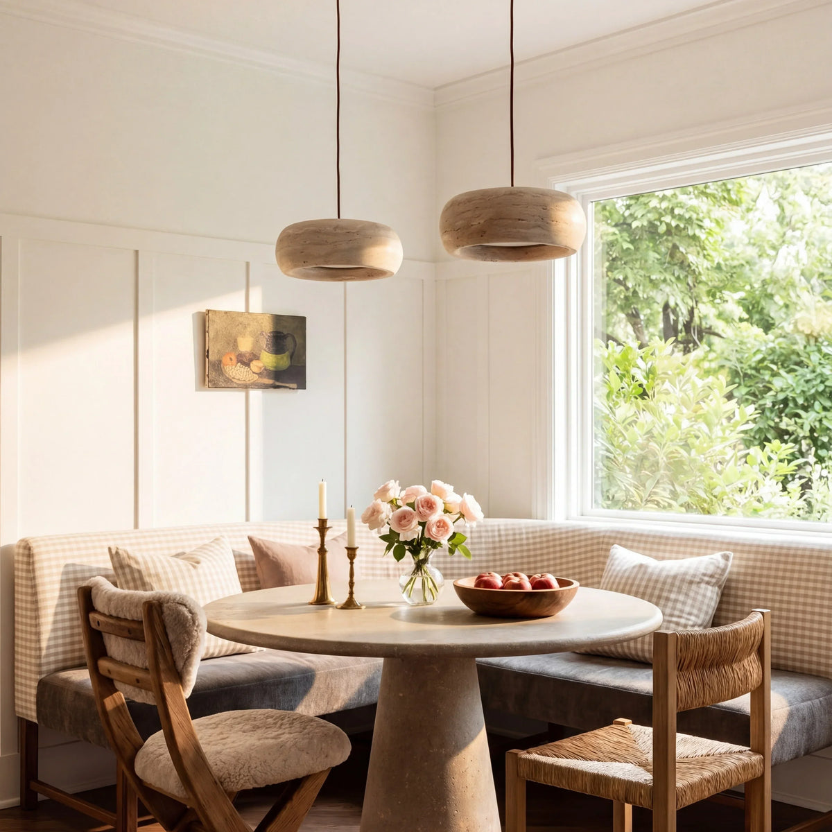 Pendant Lamp Natural Travertine Soft Ambient Glow