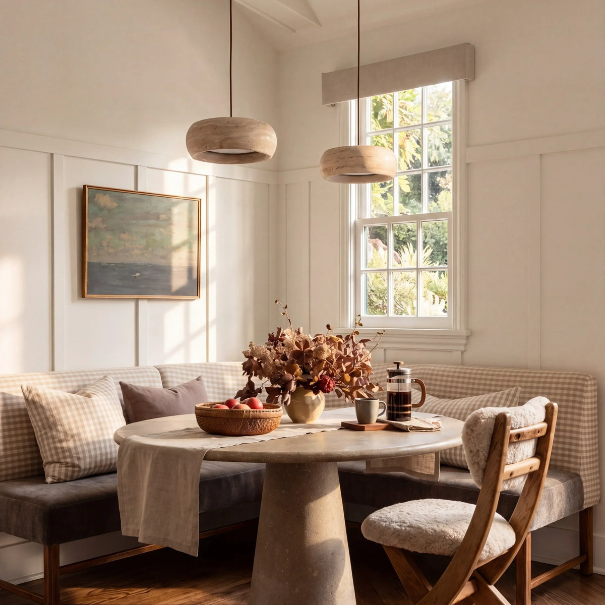 Pendant Lamp Natural Travertine Soft Ambient Glow