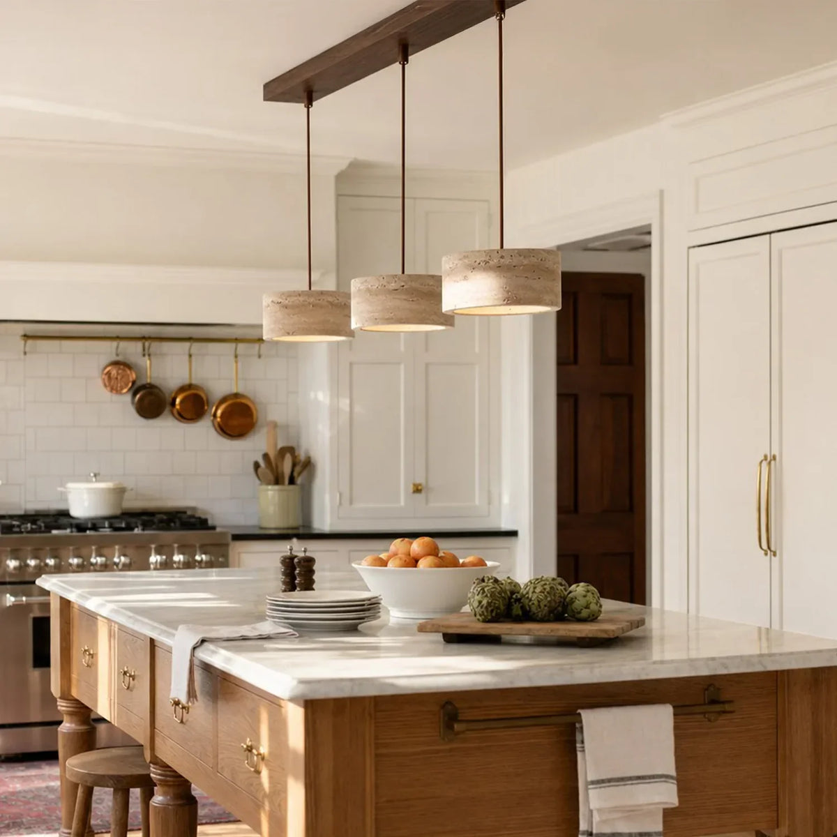 Pendant Lamp Natural Travertine Soft Ambient Glow