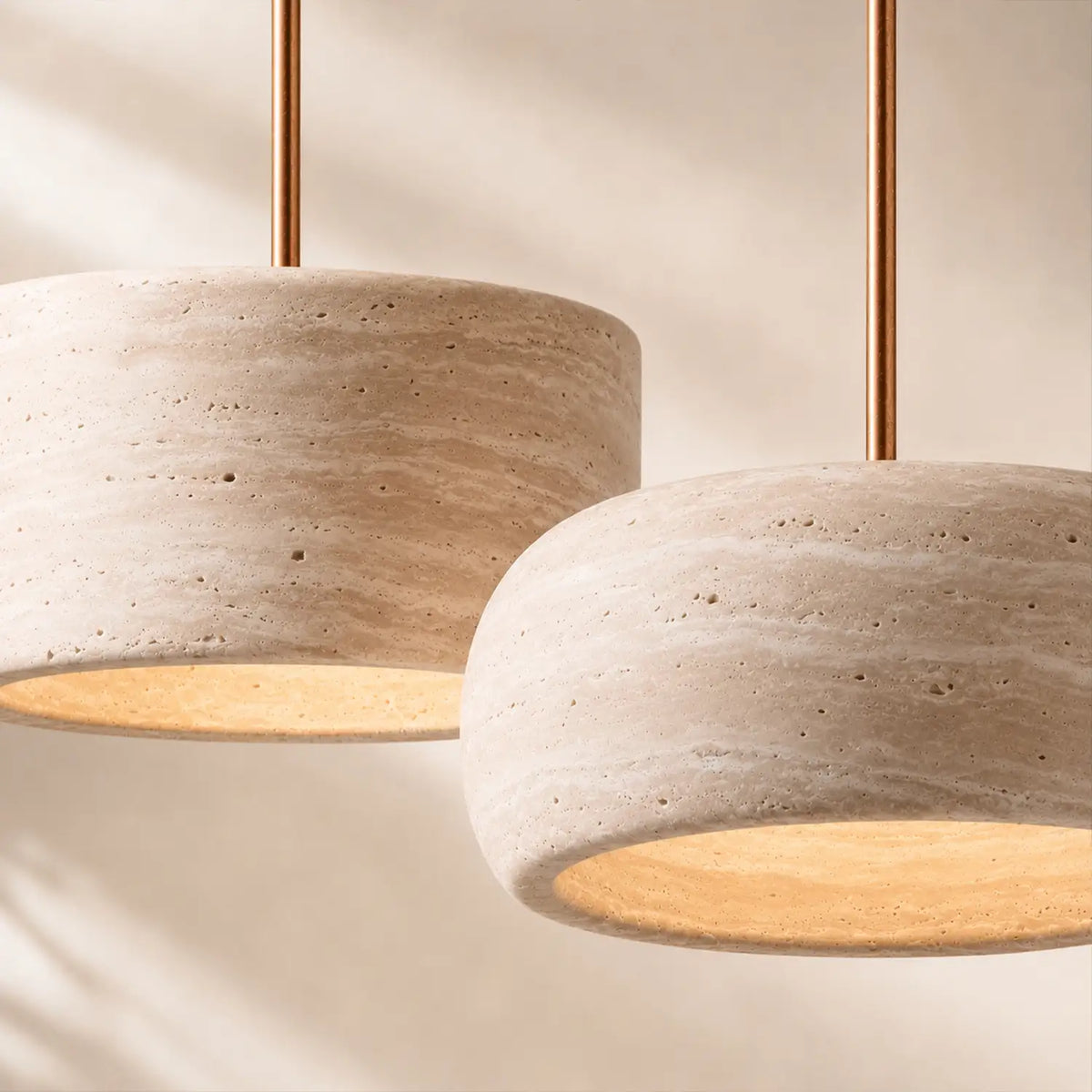Pendant Lamp Natural Travertine Soft Ambient Glow