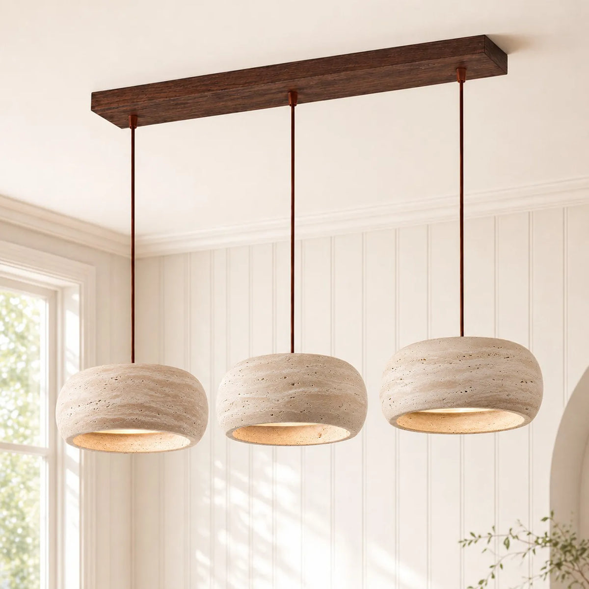 Pendant Lamp Natural Travertine Soft Ambient Glow