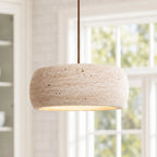 Pendant Lamp Natural Travertine Soft Ambient Glow