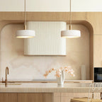 Pendant Lamp Porcelain Shade & Metal Accent Adjustable Height