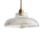 Pendant Lamp Prismatic Glass Brass Accents & Adjustable Cable