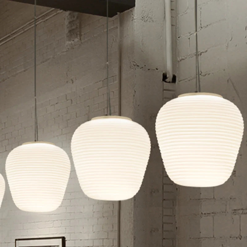 Pendant Lamp Ribbed Glass Scandinavian Design