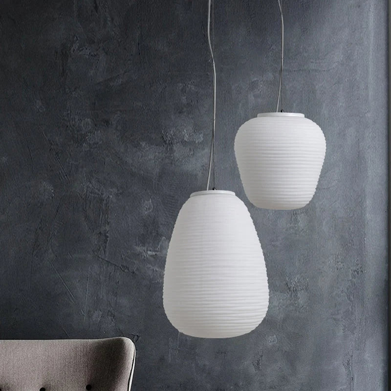 Pendant Lamp Ribbed Glass Scandinavian Design