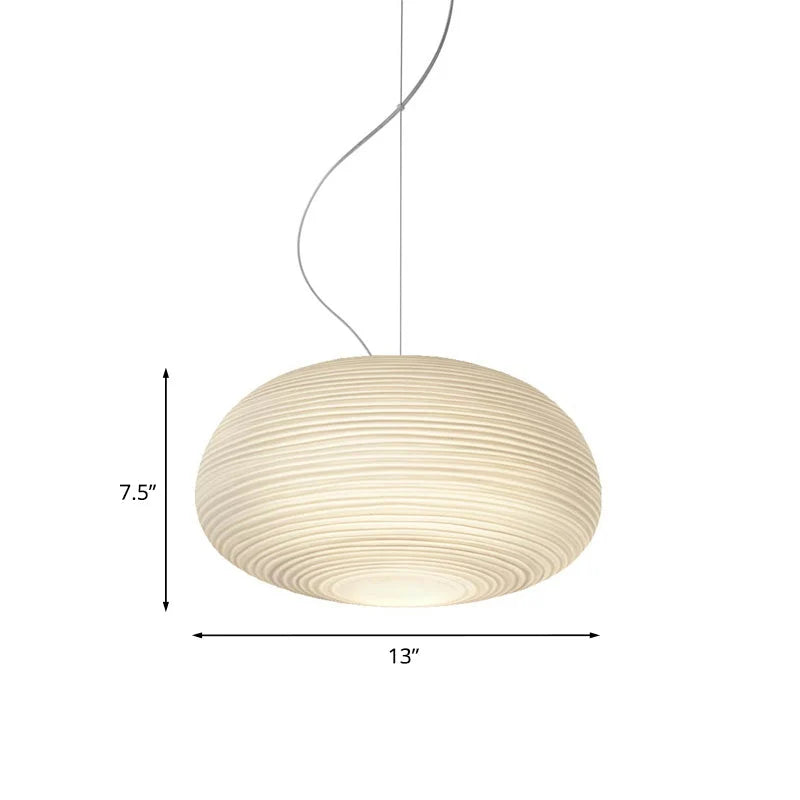 Pendant Lamp Ribbed Glass Scandinavian Design